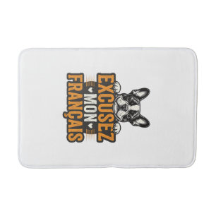 Excusez Mon Franais French Bulldog Vintage Bath Mat