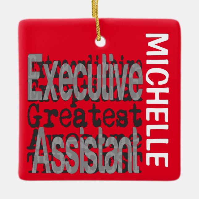 Executive Assistant Extraordinaire CUSTOM Ceramic Ornament (Front)