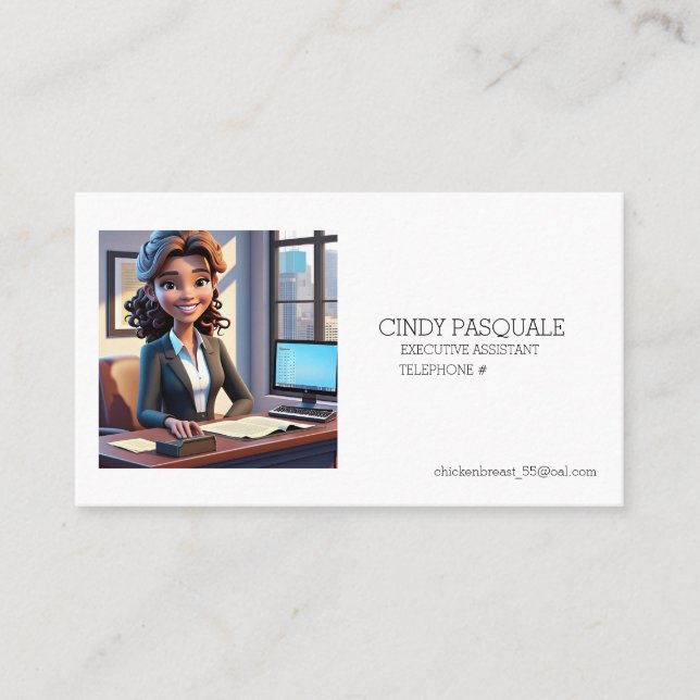 " EXECUTIVE ASSISTANT, SECRETARY "  BUSINESS CARD (Front)