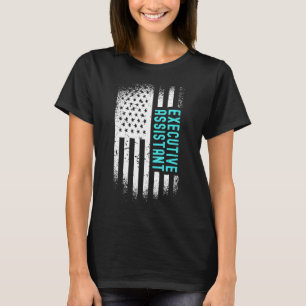Executive Assistant With American Flag T-Shirt