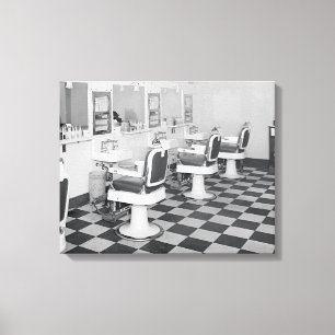 Executive Barber Shop, 1935. Vintage Photo Canvas Print