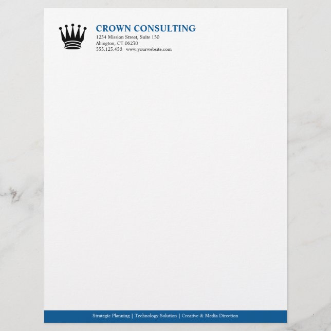 Executive blue stripe custom logo professional custom letterhead (Front)