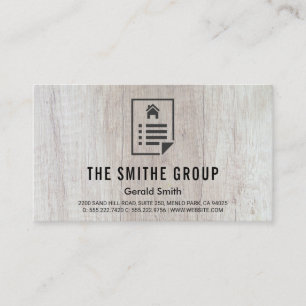 Executive Capitalist Wood Realtor Logo Business Card