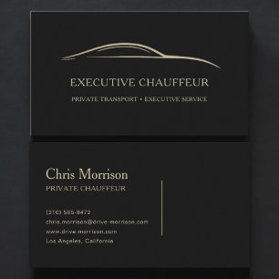 Executive Chauffeur Black & Gold Business Card