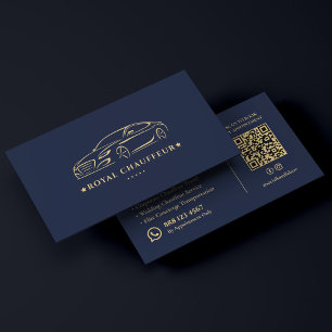 Executive Chauffeur VIP Private Driver Dark Navy Business Card