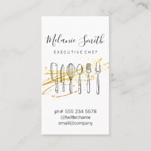 Executive Chef   Cutlery Kitchen Chef Tools Business Card