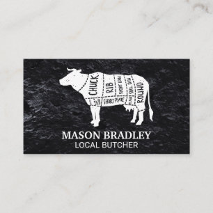 Executive Chef Slate Beef Diagram Business Card