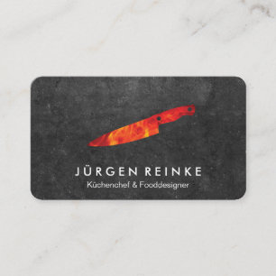 Executive Chef Slate Fire Knife Business Card