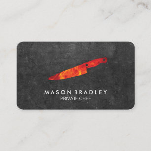 Executive Chef Slate Fire Knife Business Card