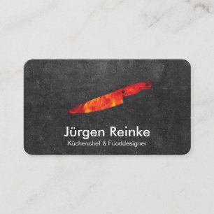Executive Chef Slate Fire Knife Business Card