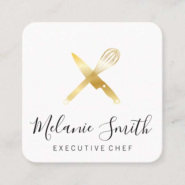 Executive Chef Square Business Card (Front)
