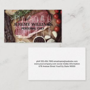 Executive Chef Steaks Kitchenware Business Card