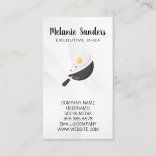 Executive Chef Wok Pan and Egg Business Card