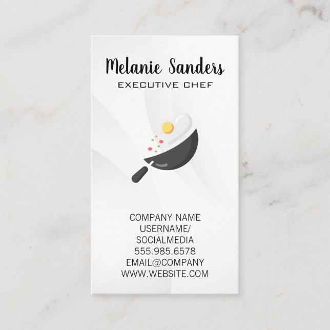 Executive Chef | Wok Pan and Egg Business Card (Front)