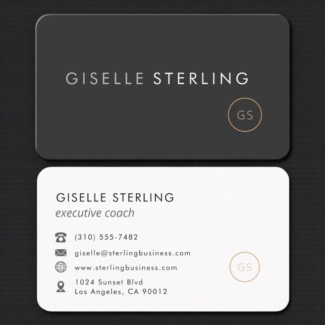 Executive Coach Black Professional Business Card (Creator Uploaded)