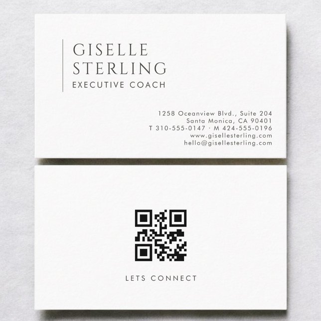 Executive Coach Modern Professional QR Code Business Card (Creator Uploaded)