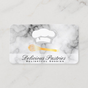 Executive Culinary Master Gold Whisk Marble Business Card