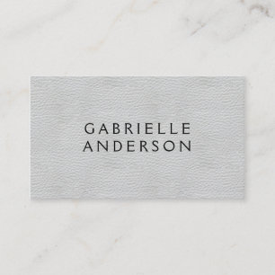 Executive Elegant Grey Leather Business Card