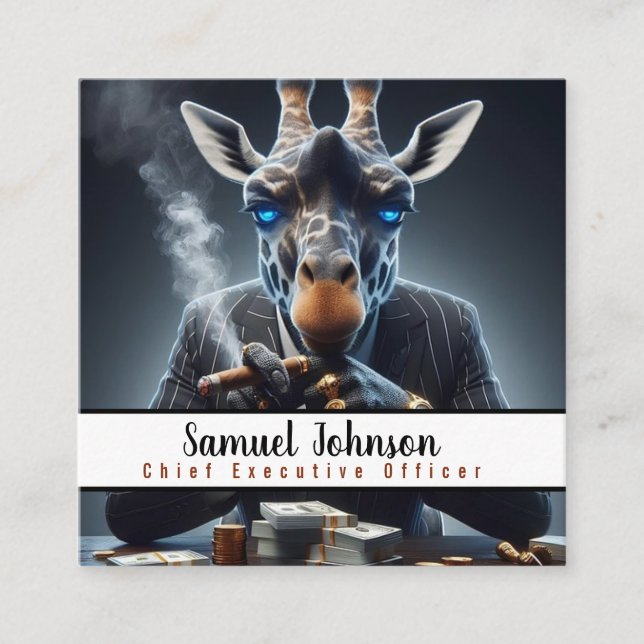 Executive Funny CEO Chief Executive Officer  Square Business Card (Front)