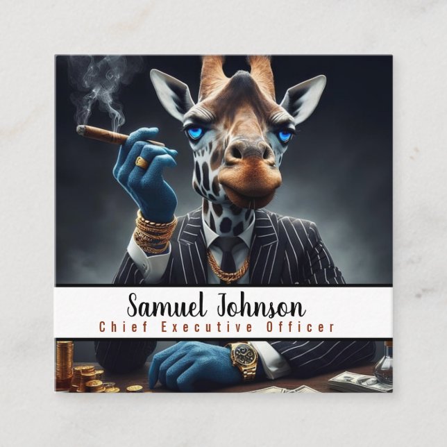 Executive Funny CEO Chief Executive Officer  Square Business Card (Front)