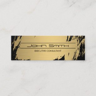 Executive Gold Brushed Lush Black Mini Business Card