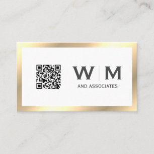 Executive Gold Classic Monogram   QR CODE Business Card