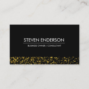 Executive Gold Dust Trim Black Sleek Business Card