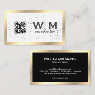 Executive Gold Monogram QR CODE Business Card