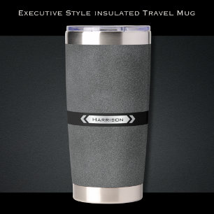 Executive Gray Office Travel Mug Insulated Tumbler