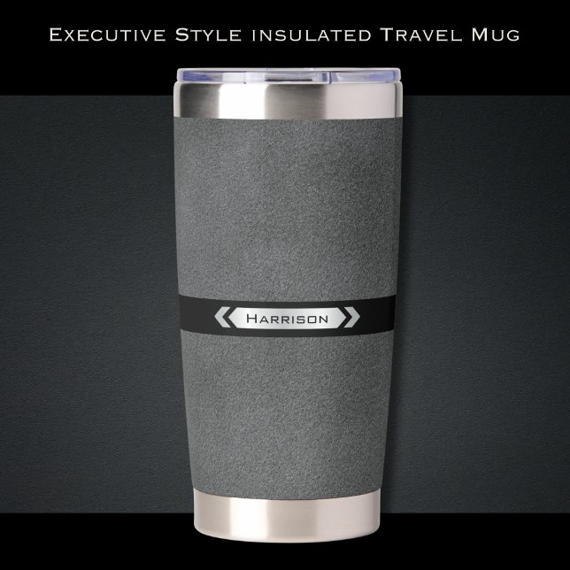 Executive Gray Office Travel Mug Insulated Tumbler (The perfect blend of utility and status for the modern executive professional)