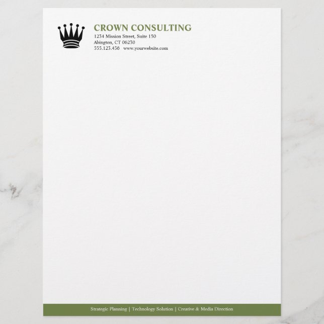 Executive green stripe custom logo professional personalized letterhead (Front)