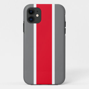 Executive Grey Bright Red White Centre Stripes Case-Mate iPhone Case