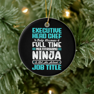 Executive Head Chef Job Title Profession Skills Ceramic Ornament