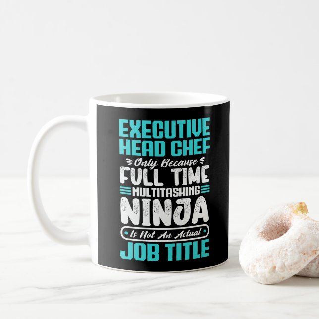 Executive Head Chef Job Title Profession Skills  Coffee Mug (With Donut)