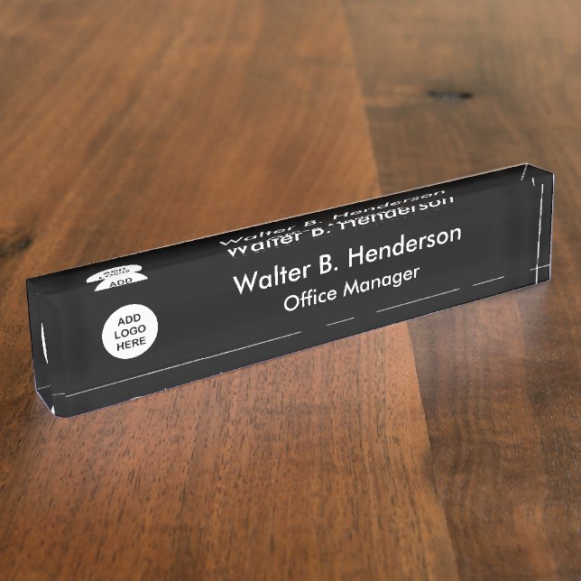 Executive Logo Desk Name Plaque Nameplate (Side)