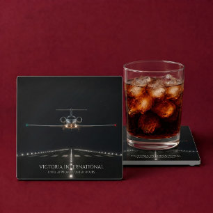 Executive Luxury Jet Arrival After Hours Glass Coaster