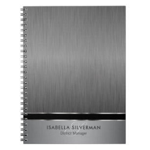 Executive Monogram Design - Brush Steel Notebook