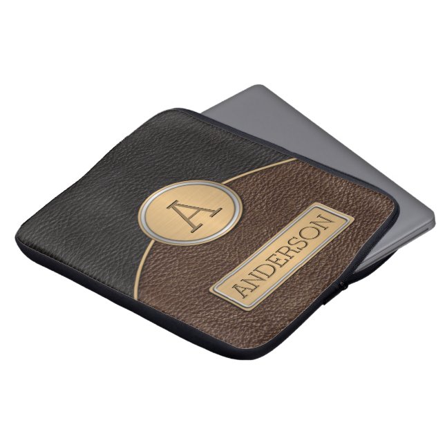 Executive Monogram Name Template Laptop Sleeve (Front Top)
