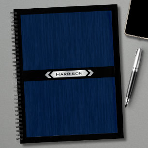 Executive Navy Blue Silver Professional Notebook