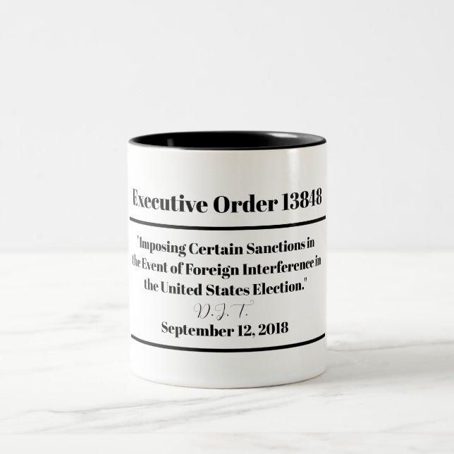 Executive Order 13848 Two-Tone Coffee Mug (Center)