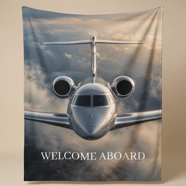 Executive Private Jet Plane Fleece Blanket (Creator Uploaded)