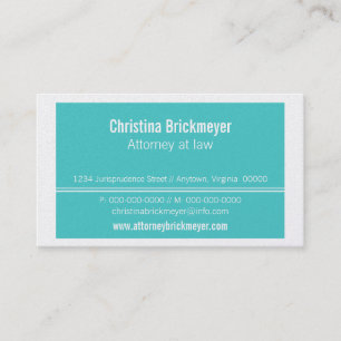 Executive Professional Business Card, Turquoise Business Card