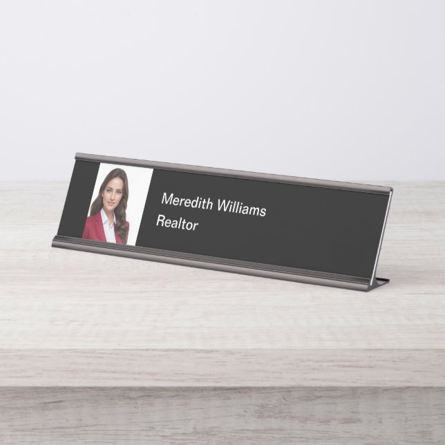 Executive Realtor Photo Ready  Desk Name Plate (Front)