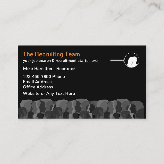 Executive Search Agency Recruiter Business Cards (Front)