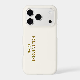 Executive Tech Minimalist Text Cream Gold