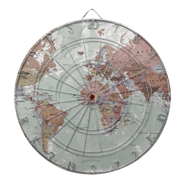 Executive World Map Dartboard (Front)