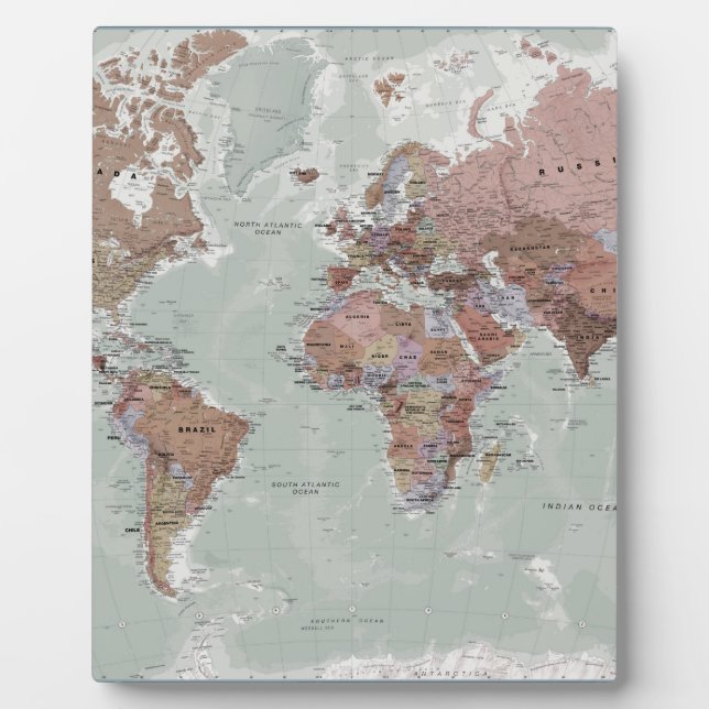 Executive World Map Plaque (Front)