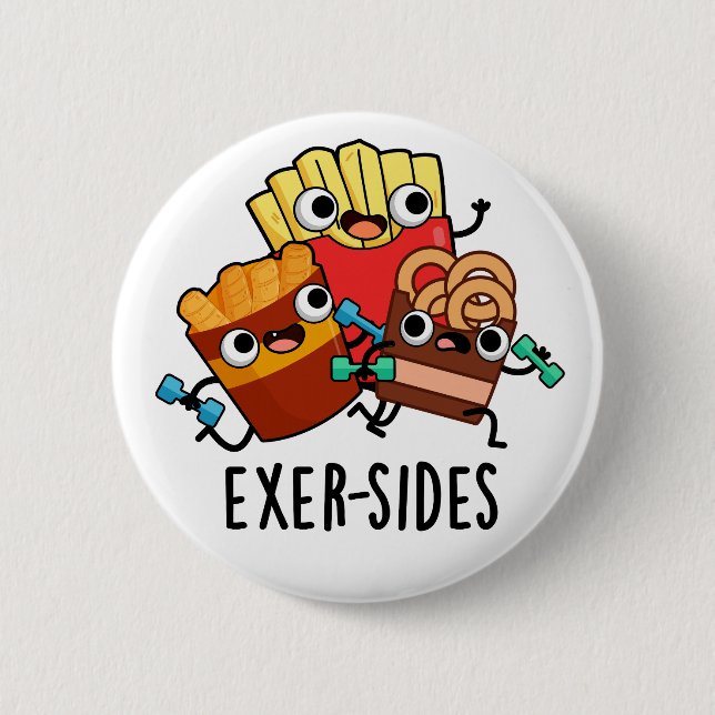 Exer-sides Funny Exercise Pun  6 Cm Round Badge (Front)