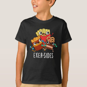 Exer-sides Funny Exercise Pun Dark BG T-Shirt