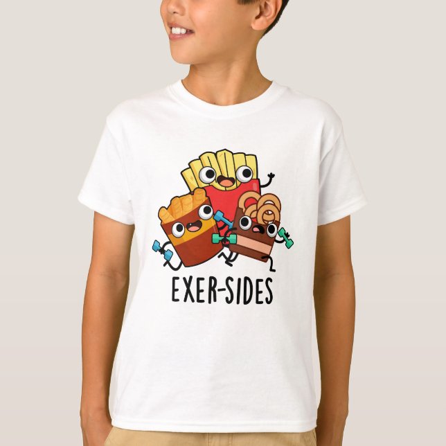 Exer-sides Funny Exercise Pun  T-Shirt (Front)